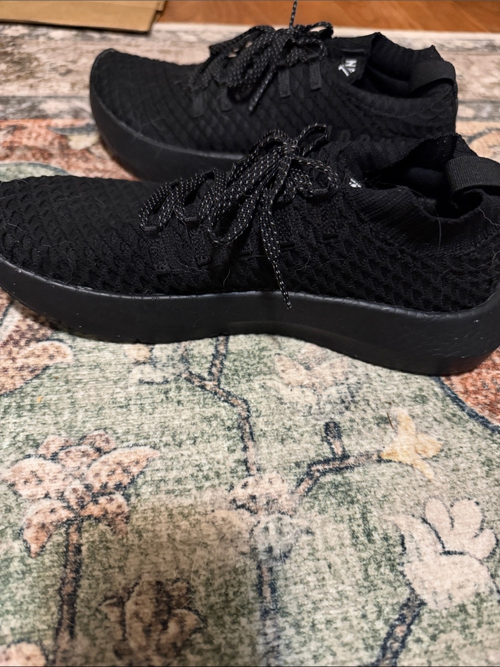 Black Knit Lace-Up Women's Sneakers